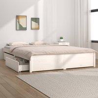 Berkfield Home Bed Frame with Drawers White 180x200 cm Super King Size