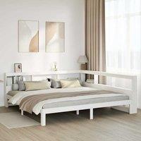 Berkfield Home Bookcase Bed without Mattress White 200x200 cm Solid Wood Pine