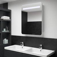 Berkfield Home LED Bathroom Mirror Cabinet 60x11x80 cm in White | Size: 60 x 11 x 80 cm