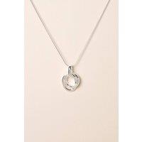 Simply Silver Women's Sterling Silver 925 Hammered Molten Double Ring Pendant