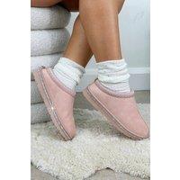 Love Lemonade Women's Crystal Tazgirl Faux Fur Lined Mule Clog Slippers in Pink | Size: 6