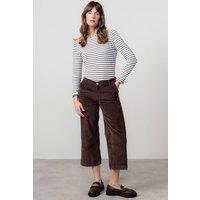 Lily & Me Women's Isla Stretch Jumbo Cord Cropped Trousers in Chocolate | Size: 16