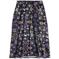 Nightmare Before Christmas Women's Floral Satin Midi Skirt | Size: 3XL