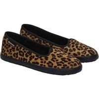 Superga Women's 2441 Leopard Print Leather Calf Hair Ballerina Flats in Brown | Size: 5