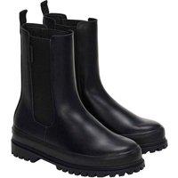 Superga Women's 3006 Alpina Box Leather Chelsea Boots in Black | Size: 4