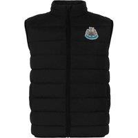 Newcastle United FC Boy's Kids Padded Gilet Body Warmer in Black | Size: 12-13 Years