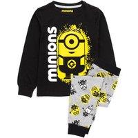 Minions Boy's Long Sleeve Long Leg Pyjama Set | Black | Official Merch | Size: 10-11 Years