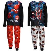 Marvel Boy's Logo Long Pyjama Set Pack of 2 | Size: 9-10 Years