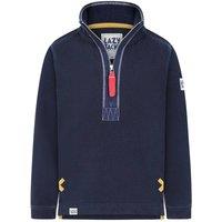 Lazy Jacks Boy's Pique Quarter Zip Sweatshirt in Dark Blue | Size: 3-4 Years