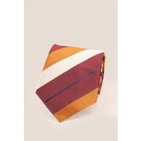Oswin Hyde Men's Red Silver Copper Stripes Tie
