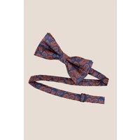 Oswin Hyde Men's Paisley Pattern Red Bowtie in Navy