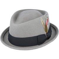 JTAPHRIQUE Men's Crushable Diamond Crown Pork Pie Hat in Grey | Size: XL
