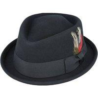 JTAPHRIQUE Men's Crushable Diamond Crown Pork Pie Hat in Black | Size: Medium