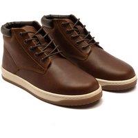 Off the Hook Men's Forrest Boys Leather Lace Up Casual Ankle Boots in Brown | Size: 13