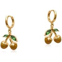 BIG METAL LONDON Women's Bellas Fruit Huggies Earrings in Yellow | Size: 3 cm
