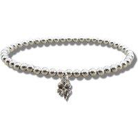 Aye Do Gifts Women's Flower Charm Silver Beaded Bracelet