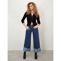 Apricot Women's Ikeda Wide Leg Cropped Jeans in Blue | Size: 30