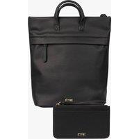 Etre Women's Faux Leather Backpack Passport Holder 2 Piece Travel Set in Black