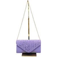 Vellin Women's Embellished Envelope Clutch Bag with Gold Chain Strap in Lilac