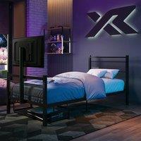 X Rocker Basecamp RGB Gaming TV Bed with App Controlled LED Light in Black | Size: Single
