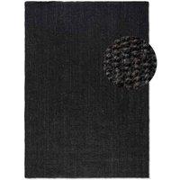 THE RUGS Handwoven Flatweave Jute Rug & Runner Natural Fibre Durable in Black | Size: 80 cm x 150 cm