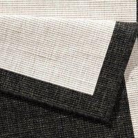 THE RUGS Panama Reversible Indoor Outdoor Rug Flatweave Weatherproof Bordered in Black | Size: 200 cm x 290 cm