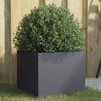 Berkfield Home Planter Anthracite 32x30x29 cm Steel in Black | Size: 32 x 30 x 29 cm