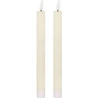 Love Lace Natural Glow S/ 2 Ivory LED Dinner Candles in White