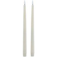 Love Lace S/2 Taupe LED Wax Dinner Candles