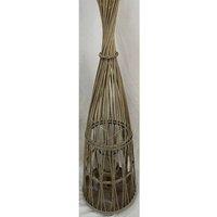 Lemon Pavilion Furniture and Decor Large Conical Lantern w/ Glass Holder & LED Light, L32 x W32 x H130 cm in Brown