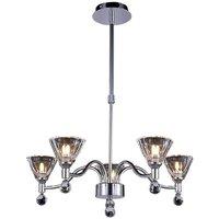 Netlighting Neptune Pendant Round 5 Light G9 Polished Chrome in Grey