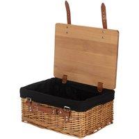 Red Hamper Double Steamed Black Lined Willow Picnic Basket with Pinewood Lid | Size: XL