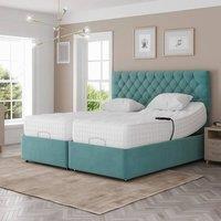 PARADISE BEDS LTD Art Deco Electric Adjustable Bed Set in Aqua | Size: King