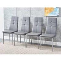 EONLION Set of Modern dining chairs dining room chair faux leather furniture in Grey