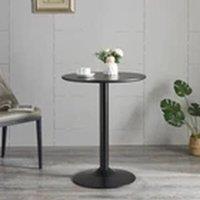 EONLION Round Dining Table for Bar Pub Coffee Tea Dining Bistro outdoor Table in Black