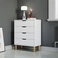 EONLION White Chest of 4 Drawers Bedroom Storage Bedside Table