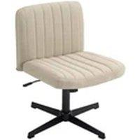 EONLION Armless Office Chair Fabric Padded Seat Visitor Chair Beige