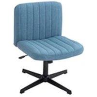 EONLION Armless Office Chair Fabric Padded Seat Visitor Chair Blue