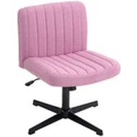 EONLION Armless Office Chair Fabric Padded Seat Visitor Chair Pink