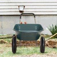 EONLION 85L Wheelbarrow Home Garden Heavy Duty Galvanised Cart Green