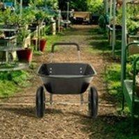 EONLION 85L Wheelbarrow Home Garden Heavy Duty Galvanised Cart Black
