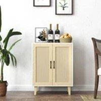 EONLION Wooden Sideboard Buffet Storage Cabinet TV Stand in White