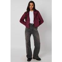 Urban Bliss Women's Cropped Suede Trench in Plum | Size: 8