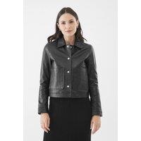 Bolongaro Trevor Women's Real Leather Evie Worker Jacket in Black | Size: Medium