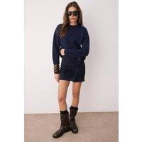 WOVCOR Women's Soft Textured Knit Sweater in Navy | Size: Medium