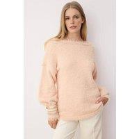 WOVCOR Women's Flocked Faux-Fur Off-Shoulder Knit Sweater in Pink | Size: Medium
