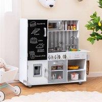 Costway Pretend Play Kitchen Kids Wooden Toy Set w/ Sounds & Lights