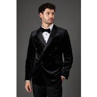 Burton Men's Black Velvet Double Breasted Tuxedo Jacket | Size: 38R