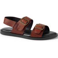 Lands' End Men's Double Buckle Slingback Sandals in Brown | Size: 10