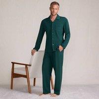 Lands' End Men's Knit Pyjama Set in Dark Green | Size: 2XL
